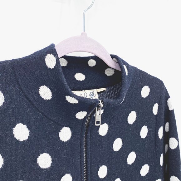 Field Flower Polka Dot Wool Sweater Coat - Picture 2 of 12